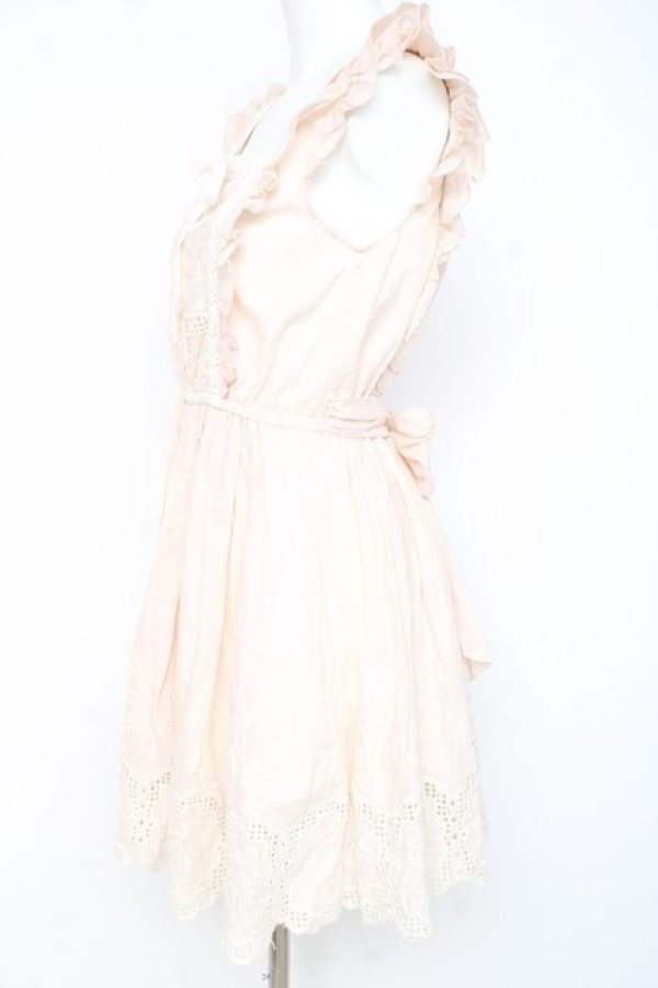 画像2: LIZ LISA / 刺繍スカラップワンピース 0 ピンク Y-26-02-19-172-LO-OP-SZ-ZY (2)