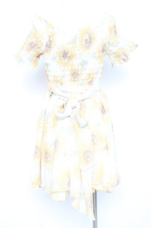 画像2: LIZ LISA / ひまわり柄ワンピース 0 オフ白 Y-26-02-19-173-LO-OP-SZ-ZY (2)