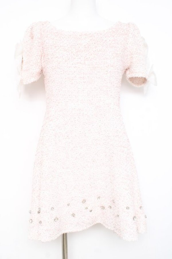 画像1: Swankiss / 裾ビジューツイードワンピース F ピンク Y-26-02-19-174-CA-OP-SZ-ZY (1)