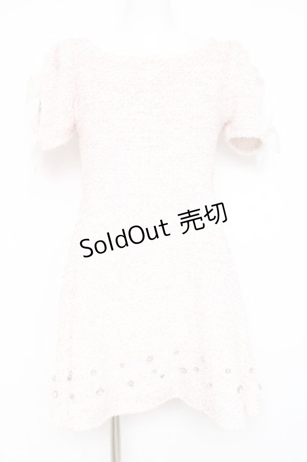 画像1: Swankiss / 裾ビジューツイードワンピース F ピンク Y-26-02-19-174-CA-OP-SZ-ZY (1)