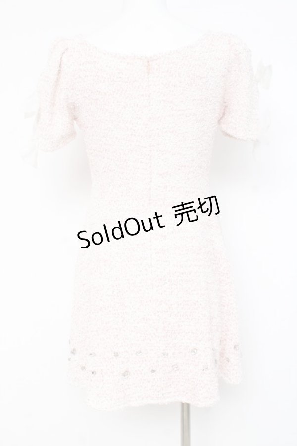 画像2: Swankiss / 裾ビジューツイードワンピース F ピンク Y-26-02-19-174-CA-OP-SZ-ZY (2)