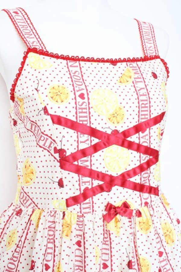 画像3: Shirley Temple / シトラスソーダジャンパースカート  シロ×アカ Y-26-02-19-175-ET-OP-SZ-ZY (3)