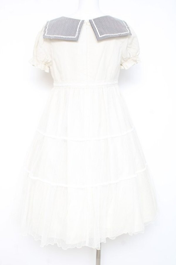 画像2: Emily Temple cute / ストライプカラーセーラーワンピース  生成り Y-26-02-19-176-ET-OP-SZ-ZY (2)