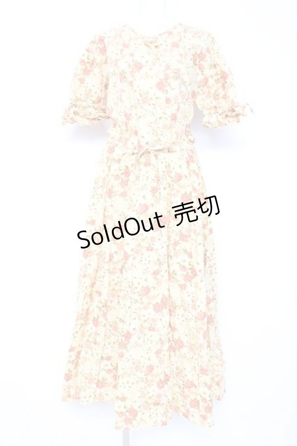 画像1: KETTY / フラワー柄ワンピース M イエロー Y-26-02-19-177-EL-OP-SZ-ZY (1)