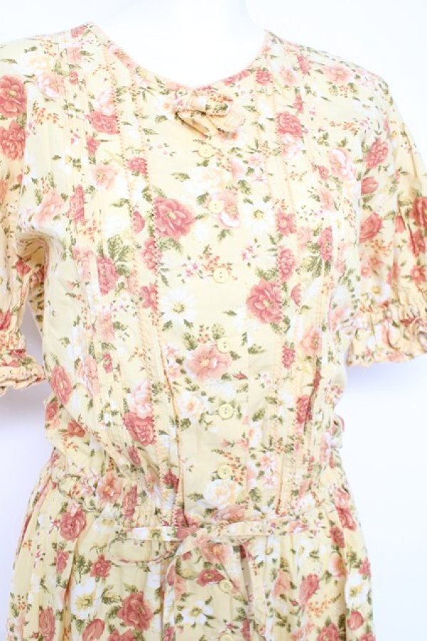 画像3: KETTY / フラワー柄ワンピース M イエロー Y-26-02-19-177-EL-OP-SZ-ZY (3)