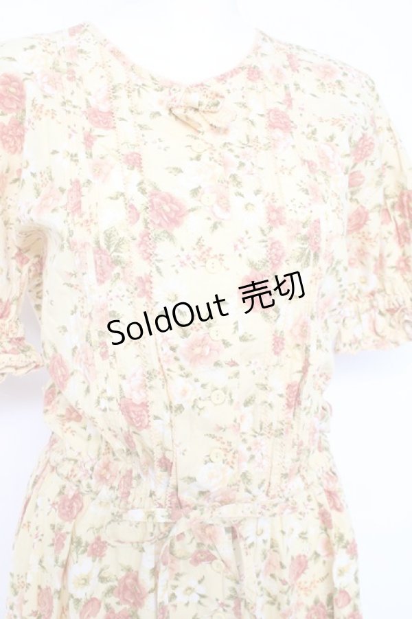 画像3: KETTY / フラワー柄ワンピース M イエロー Y-26-02-19-177-EL-OP-SZ-ZY (3)