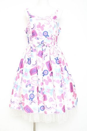 画像: Angelic Pretty / Girly Stickerジャンパースカート  白 Y-26-02-19-178-AP-OP-SZ-ZY