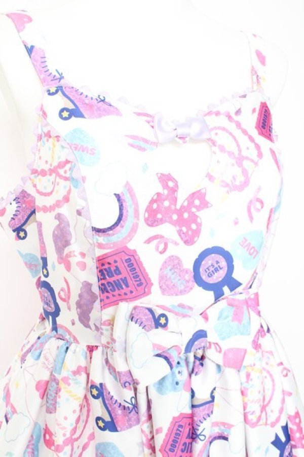 画像4: Angelic Pretty / Girly Stickerジャンパースカート  白 Y-26-02-19-178-AP-OP-SZ-ZY (4)