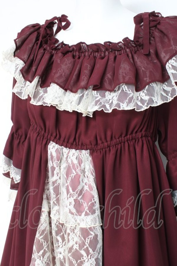 画像5: ALICE and the PIRATES / コーディリアワンピース  ワイン Y-26-02-19-180-PA-OP-SZ-ZY (5)