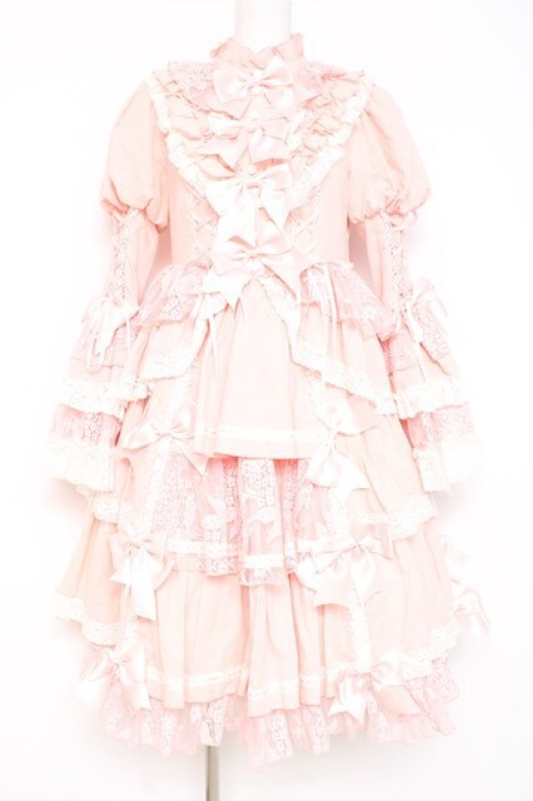画像1: Hoshibako Works / シャルロット デコラティヴワンピース  ピンク Y-26-02-19-181-LO-OP-SZ-ZY (1)
