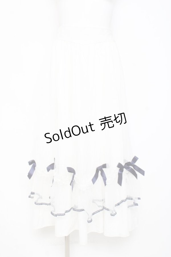 画像1: axes femme POETIQUE / マリンチュールリボンスカート M 白 Y-26-02-19-183-AX-SK-SZ-ZY (1)