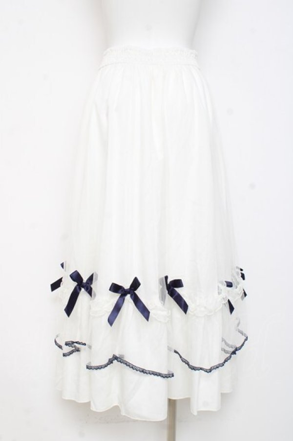 画像2: axes femme POETIQUE / マリンチュールリボンスカート M 白 Y-26-02-19-183-AX-SK-SZ-ZY (2)