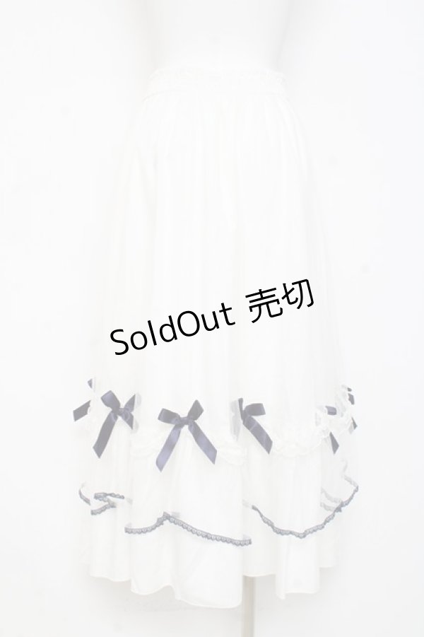 画像2: axes femme POETIQUE / マリンチュールリボンスカート M 白 Y-26-02-19-183-AX-SK-SZ-ZY (2)