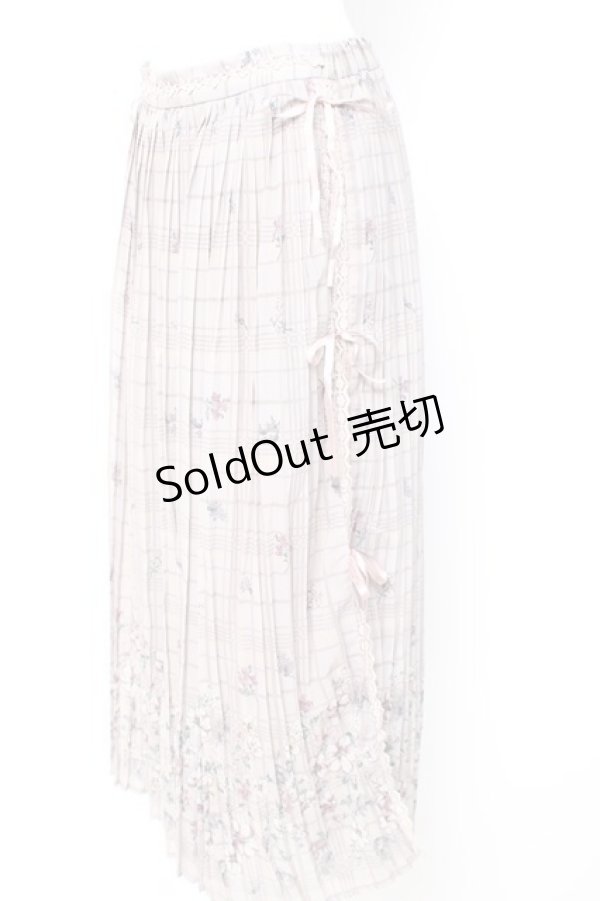 画像2: axes femme / サイドリボンプリーツスカート M 淡ピンク Y-26-02-19-185-AX-SK-SZ-ZY (2)