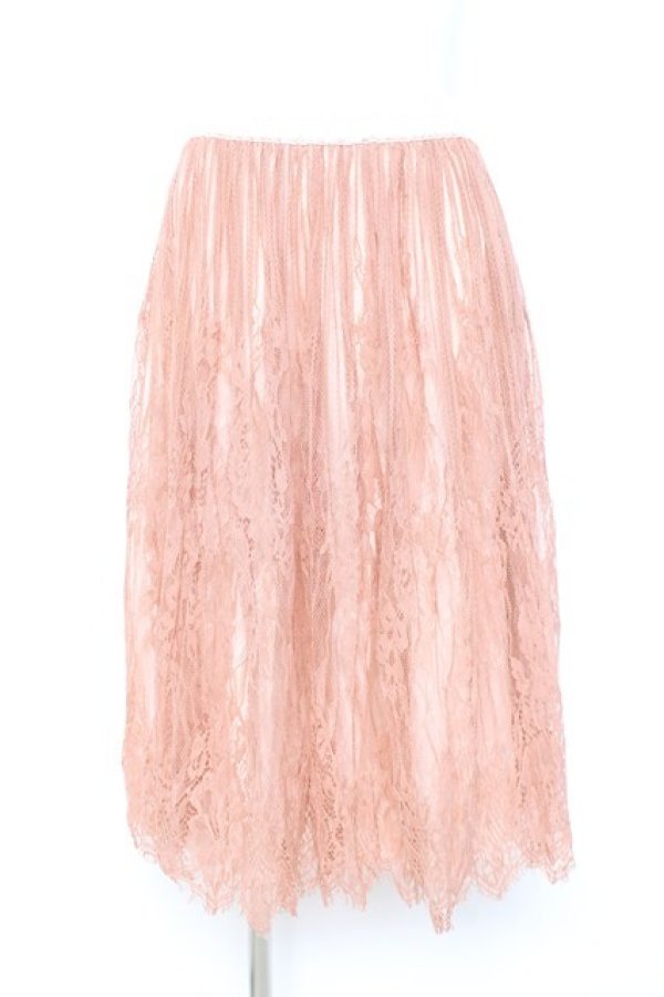 画像1: axes femme / レースサーキュラースカート M 淡ピンク Y-26-02-19-186-AX-SK-SZ-ZY (1)