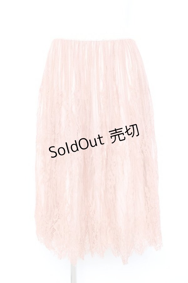 画像1: axes femme / レースサーキュラースカート M 淡ピンク Y-26-02-19-186-AX-SK-SZ-ZY (1)