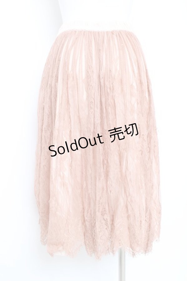 画像2: axes femme / レースサーキュラースカート M 淡ピンク Y-26-02-19-186-AX-SK-SZ-ZY (2)