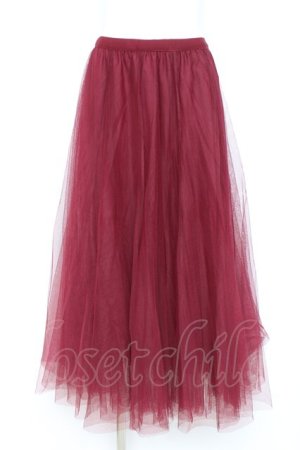 画像: axes femme / ロングチュールスカート M ワイン Y-26-02-19-187-AX-SK-SZ-ZY