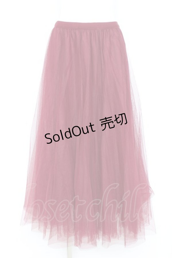 画像1: axes femme / ロングチュールスカート M ワイン Y-26-02-19-187-AX-SK-SZ-ZY (1)