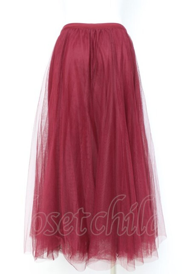 画像2: axes femme / ロングチュールスカート M ワイン Y-26-02-19-187-AX-SK-SZ-ZY (2)