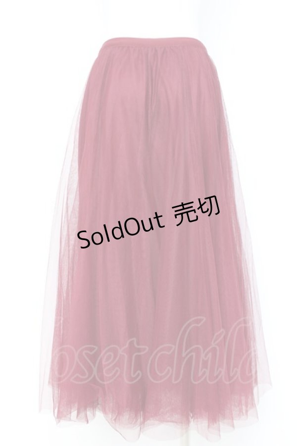 画像2: axes femme / ロングチュールスカート M ワイン Y-26-02-19-187-AX-SK-SZ-ZY (2)