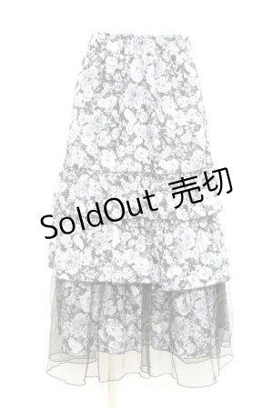 画像: axes femme / フルールPTティアードスカート F 黒 Y-26-02-19-188-AX-SK-SZ-ZY