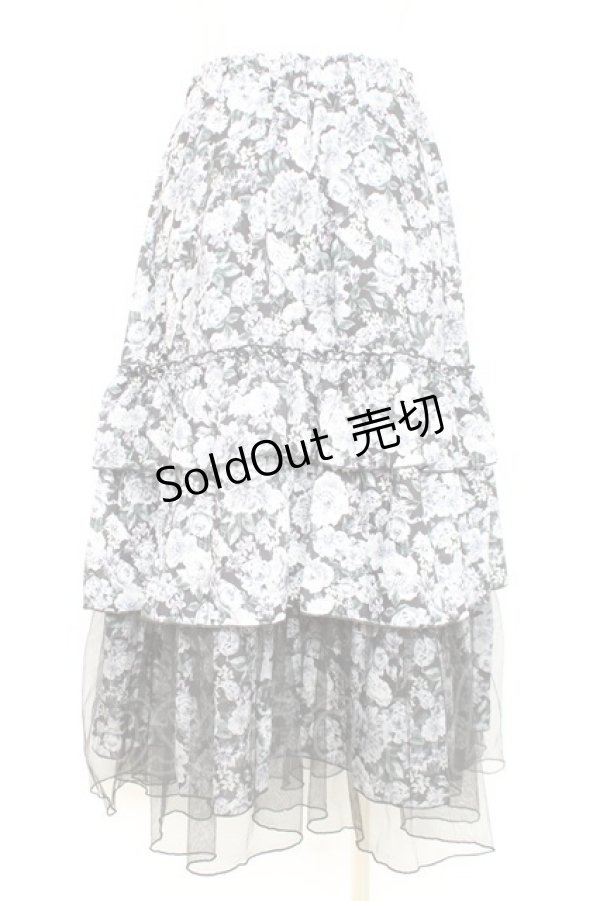 画像2: axes femme / フルールPTティアードスカート F 黒 Y-26-02-19-188-AX-SK-SZ-ZY (2)