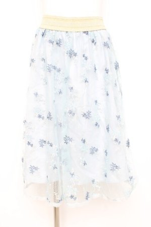 画像: axes femme / 総刺繍ミディスカート M サックス Y-26-02-19-189-AX-SK-SZ-ZY