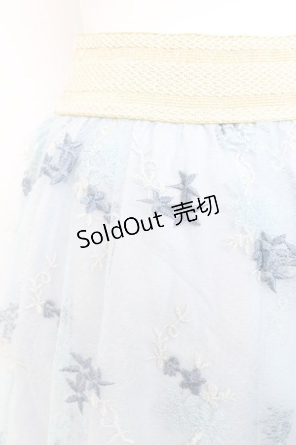 画像3: axes femme / 総刺繍ミディスカート M サックス Y-26-02-19-189-AX-SK-SZ-ZY (3)