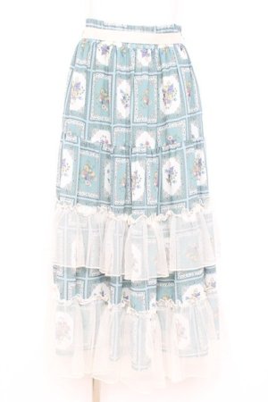 画像: axes femme / フルーツアート柄スカート M グリーン Y-26-02-19-190-AX-SK-SZ-ZY