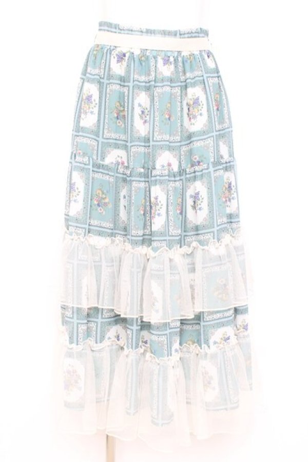 画像1: axes femme / フルーツアート柄スカート M グリーン Y-26-02-19-190-AX-SK-SZ-ZY (1)