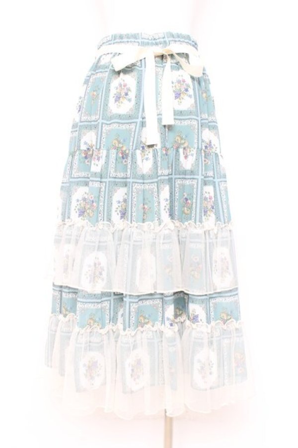 画像2: axes femme / フルーツアート柄スカート M グリーン Y-26-02-19-190-AX-SK-SZ-ZY (2)