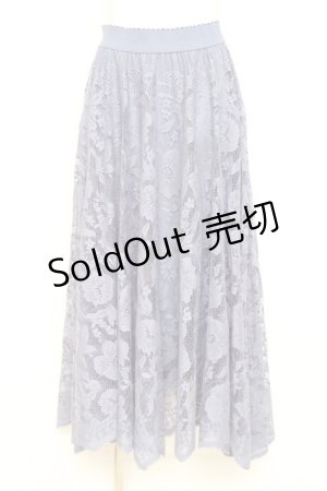 画像: axes femme / レースサーキュラースカート M ブルー Y-26-02-19-191-AX-SK-SZ-ZY