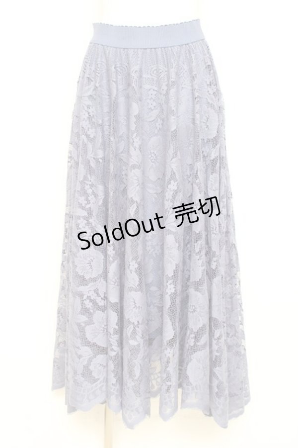 画像1: axes femme / レースサーキュラースカート M ブルー Y-26-02-19-191-AX-SK-SZ-ZY (1)