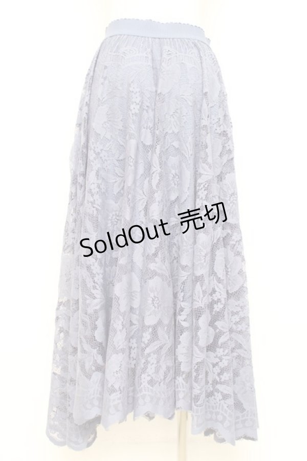 画像2: axes femme / レースサーキュラースカート M ブルー Y-26-02-19-191-AX-SK-SZ-ZY (2)