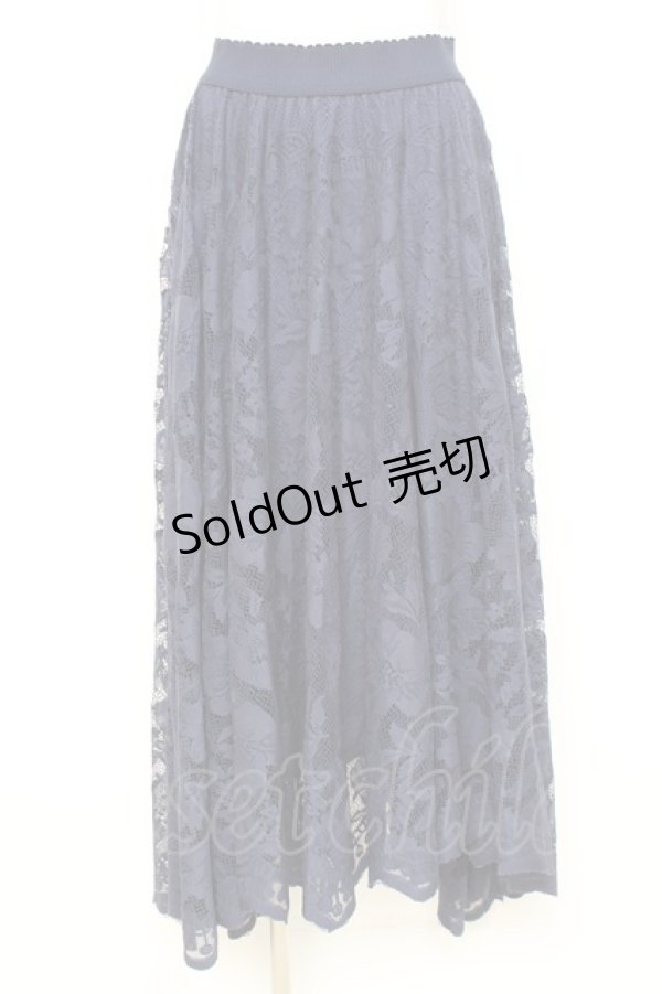 画像1: axes femme / レースサーキュラースカート F 紺 Y-26-02-19-192-AX-SK-SZ-ZY (1)