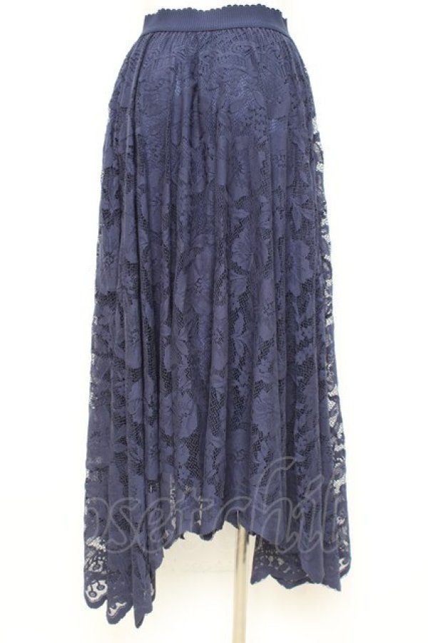 画像2: axes femme / レースサーキュラースカート F 紺 Y-26-02-19-192-AX-SK-SZ-ZY (2)