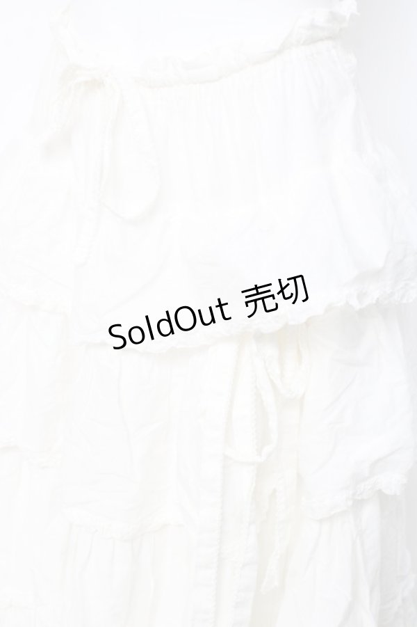 画像4: PINK HOUSE / リボン付きティアードスカート F 白 Y-26-02-19-194-LO-SK-SZ-ZY (4)