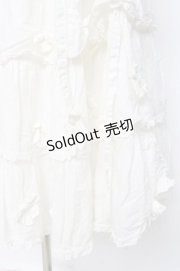 画像5: PINK HOUSE / リボン付きティアードスカート F 白 Y-26-02-19-194-LO-SK-SZ-ZY (5)