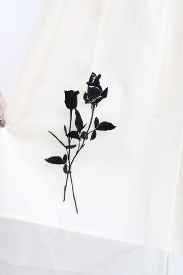 画像3: an another angelus / ローズ刺繍チュールスカート F 生成り Y-26-02-19-195-CA-SK-SZ-ZY (3)