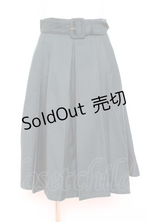 画像: F i.n.t / 太ベルト付きレトロプリーツスカート F グリーン Y-26-02-19-196-CA-SK-SZ-ZI