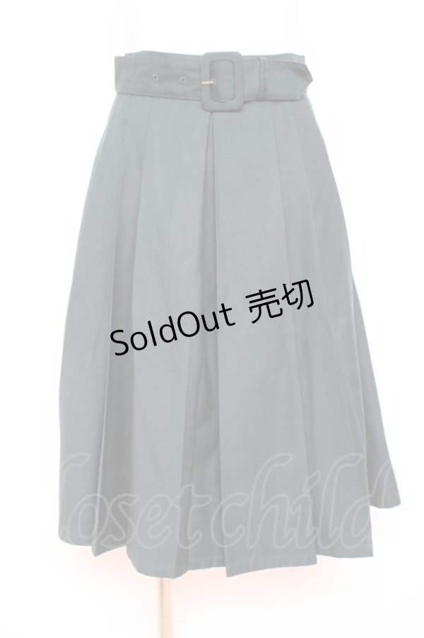 画像1: F i.n.t / 太ベルト付きレトロプリーツスカート F グリーン Y-26-02-19-196-CA-SK-SZ-ZI (1)