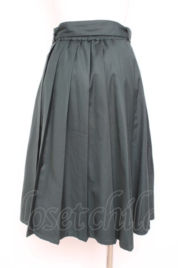 画像2: F i.n.t / 太ベルト付きレトロプリーツスカート F グリーン Y-26-02-19-196-CA-SK-SZ-ZY (2)