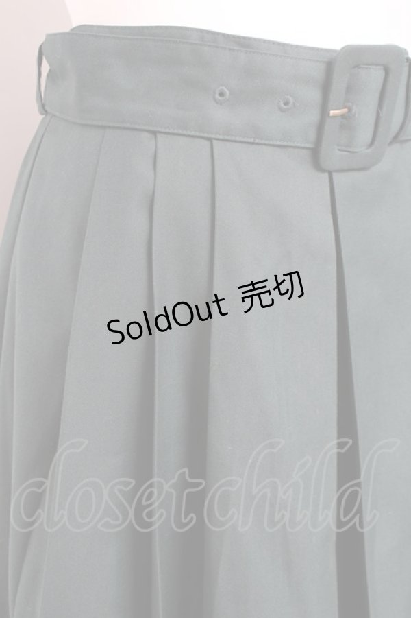 画像3: F i.n.t / 太ベルト付きレトロプリーツスカート F グリーン Y-26-02-19-196-CA-SK-SZ-ZI (3)