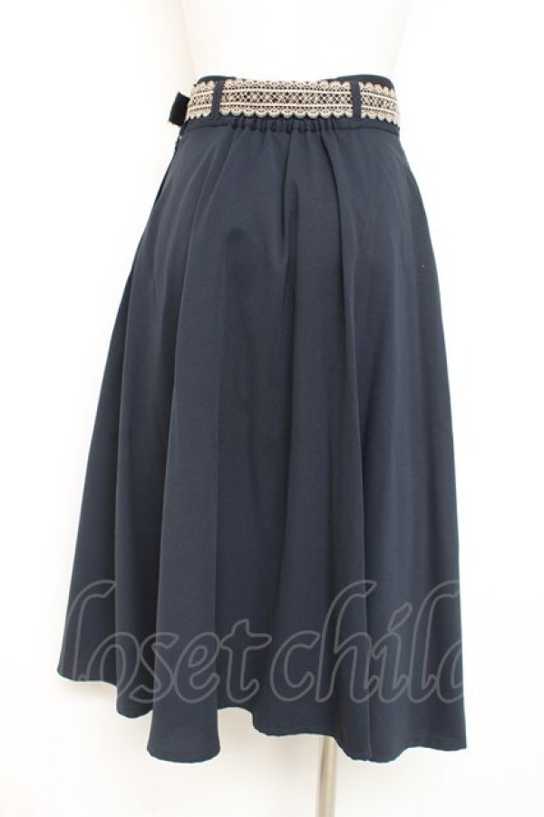 画像2: F i.n.t / レースベルトフレアースカート F ネイビー Y-26-02-19-197-CA-SK-SZ-ZY (2)