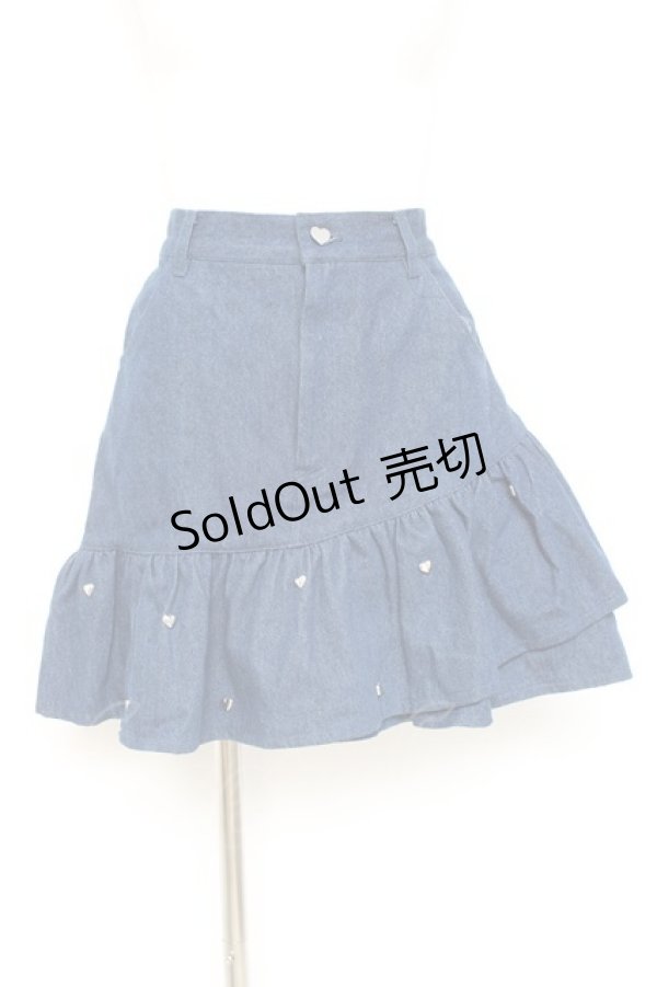 画像1: Ank Rouge / ハートスタッズデニムスカート M インディゴ Y-26-02-19-198-CA-SK-SZ-ZY (1)