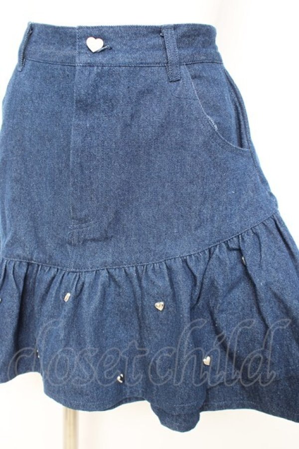 画像3: Ank Rouge / ハートスタッズデニムスカート M インディゴ Y-26-02-19-198-CA-SK-SZ-ZY (3)