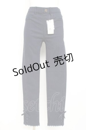 画像: axes femme / 裾レースアップレギンスパンツ L 紺 Y-26-02-19-201-AX-PA-SZ-ZS