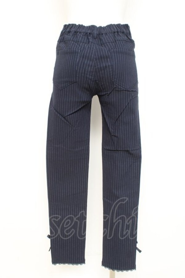 画像2: axes femme / 裾レースアップレギンスパンツ L 紺 Y-26-02-19-201-AX-PA-SZ-ZY (2)
