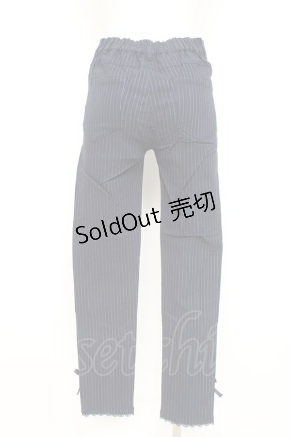 画像2: axes femme / 裾レースアップレギンスパンツ L 紺 Y-26-02-19-201-AX-PA-SZ-ZS (2)